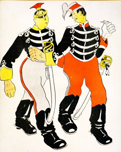Two Belgian Officers Chatting, 1904 by Georges d 1878 1937 Ostoya
